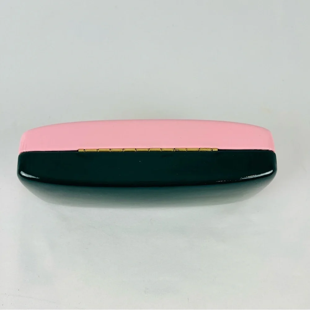 Kate Spade New York hard shell sunglasses case faux leather pink green